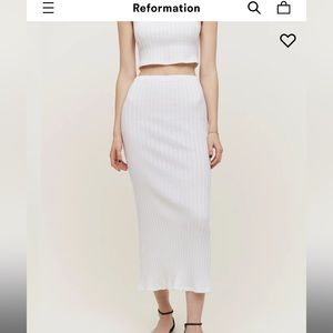 Reformation Sangria Knit Skirt White